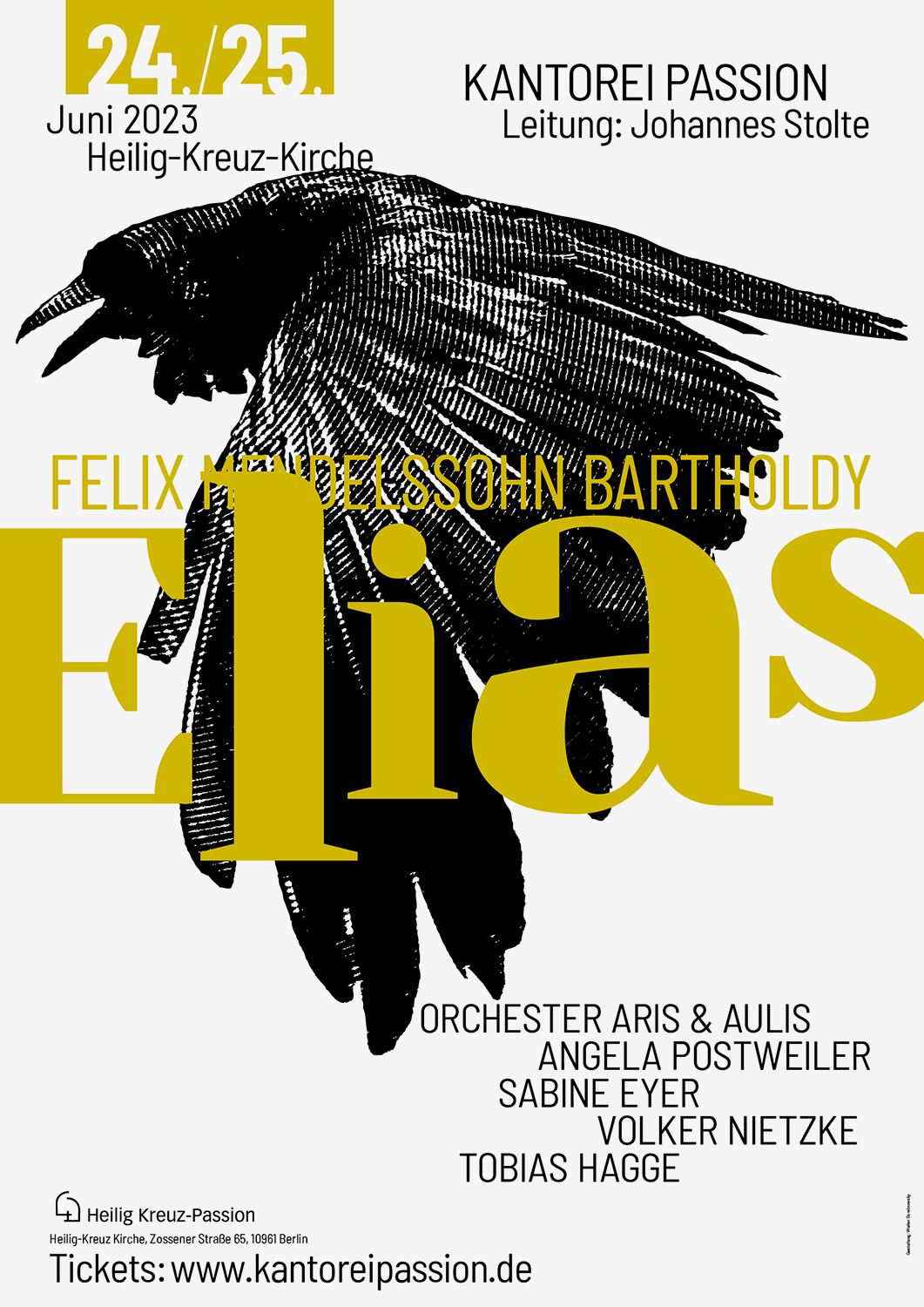 Plakat A1, Felix Mendelssohn Bartholdy, Elias Oratorium der Kantorei Passion